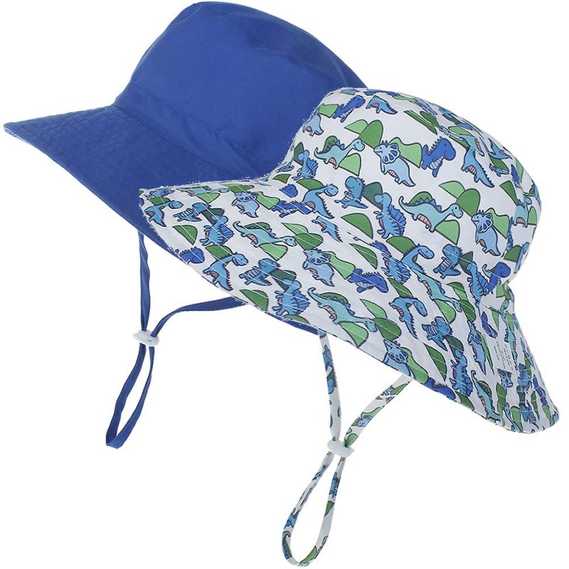 MaxNova Baby Sun Hat Toddler Summer UPF 50+ Baby Girl Bucket Hat Wide Brim Beach Hats for Baby Boys 6-12,12-24Months - Image 1